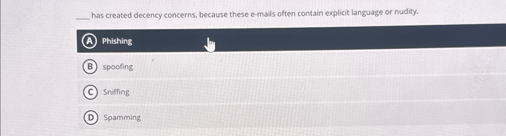  q, has created decency concerns, because these e-mails often contain explicit
