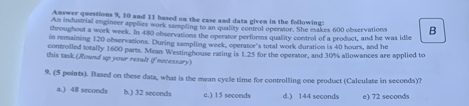  Answer questions 9,10 and 11 based on the case and data