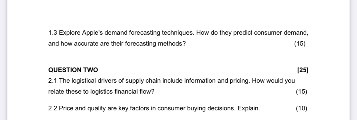  1.3 Explore Apple's demand forecasting techniques. How do they predict consumer