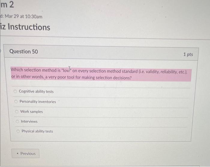  Which selection method is "love" on every selection method standard (i.e.