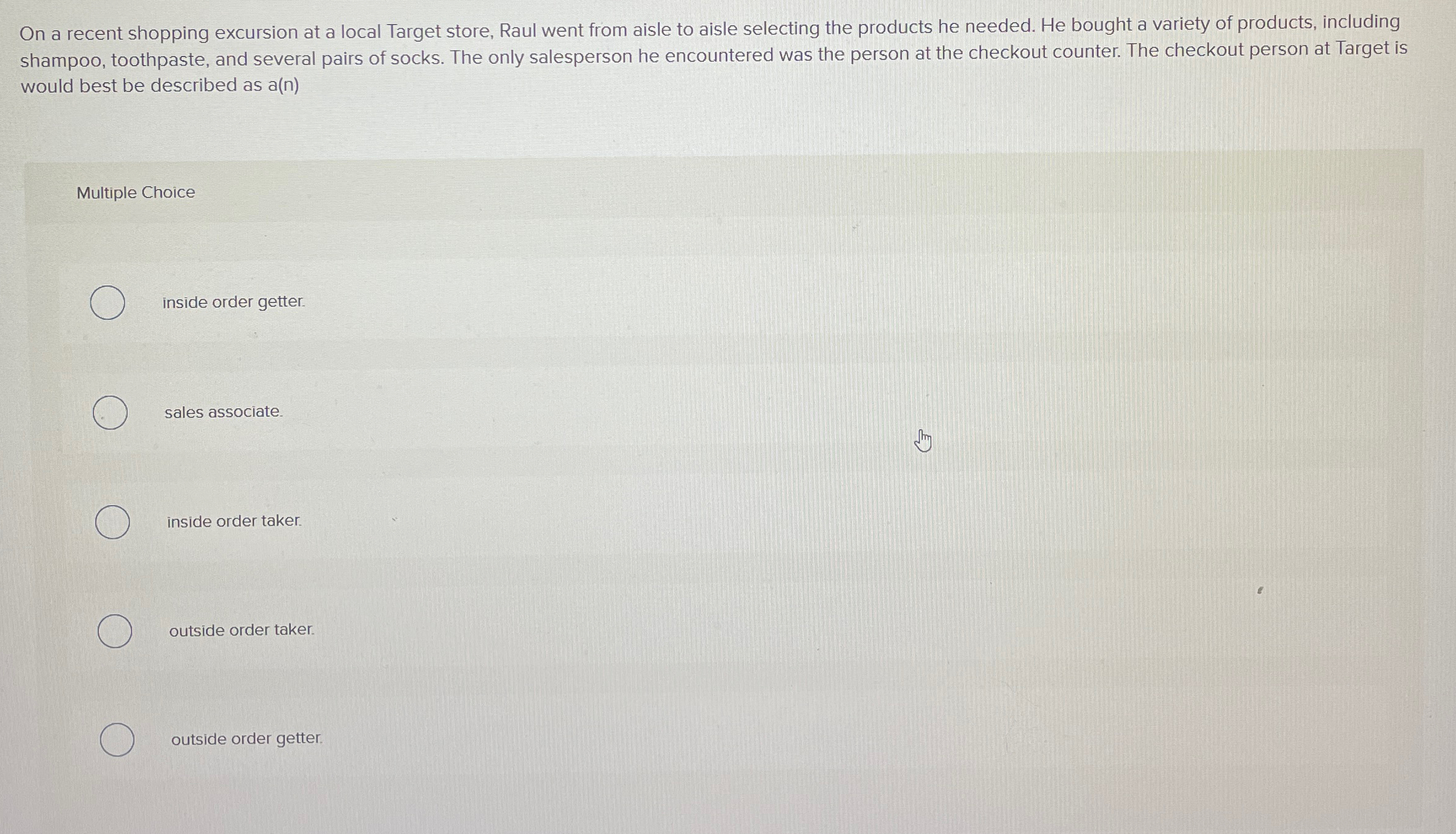  On a recent shopping excursion at a local Target store, Raul