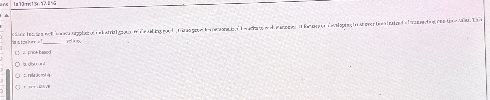  la10mt13r.17.016 Giano Inc. is a well-known supplier of industrial goods. While
