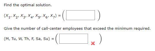 MinimumNumberofEmployeesNeeded \\ \hline Monday & 85 \\ \hline Tuesday & 50 \\