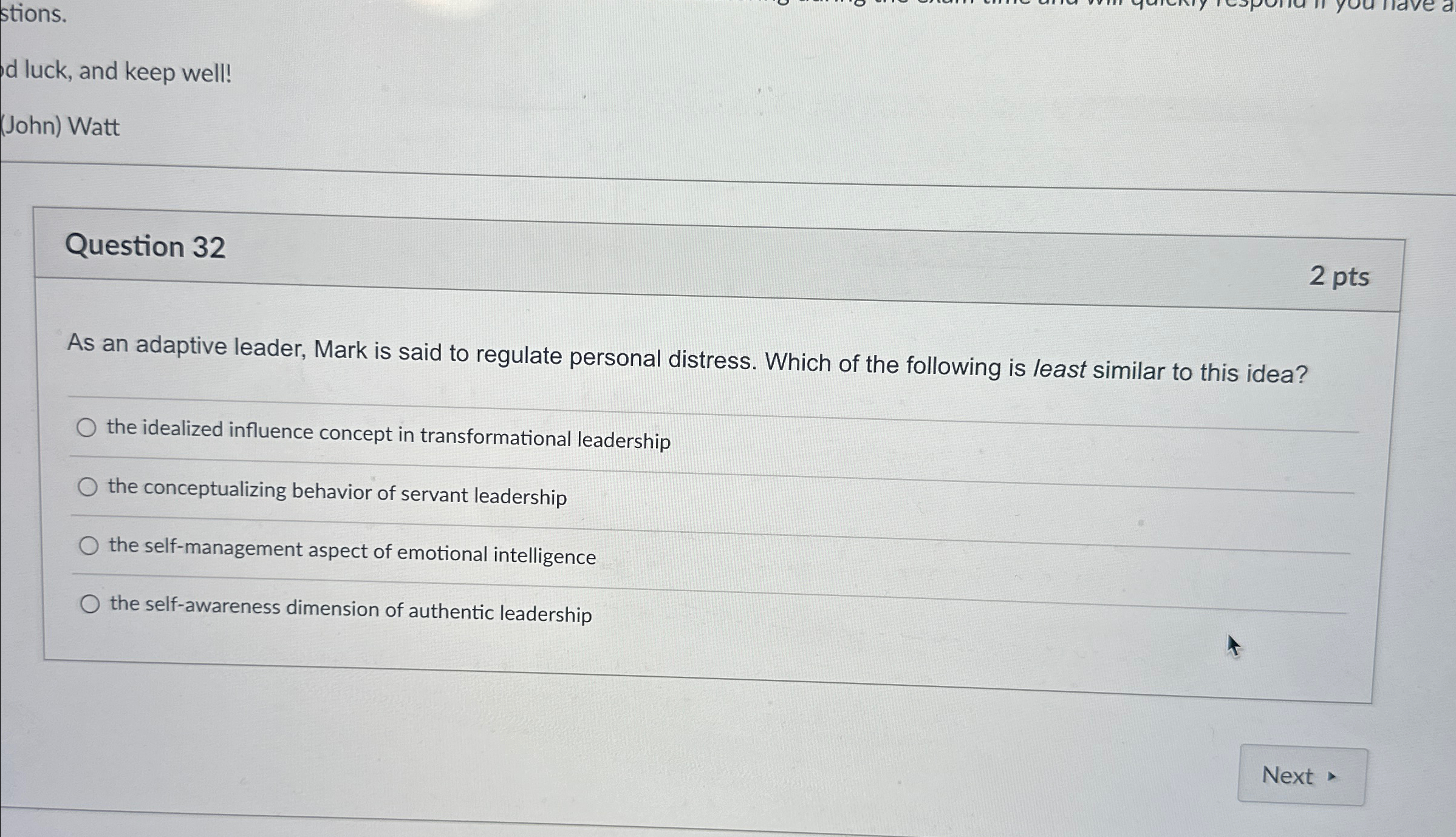  stions. d luck, and keep well! (John) Watt Question 32 2