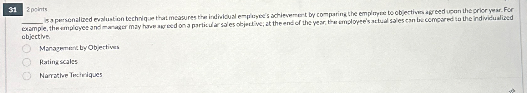  2 points is a personalized evaluation technique that measures the individual