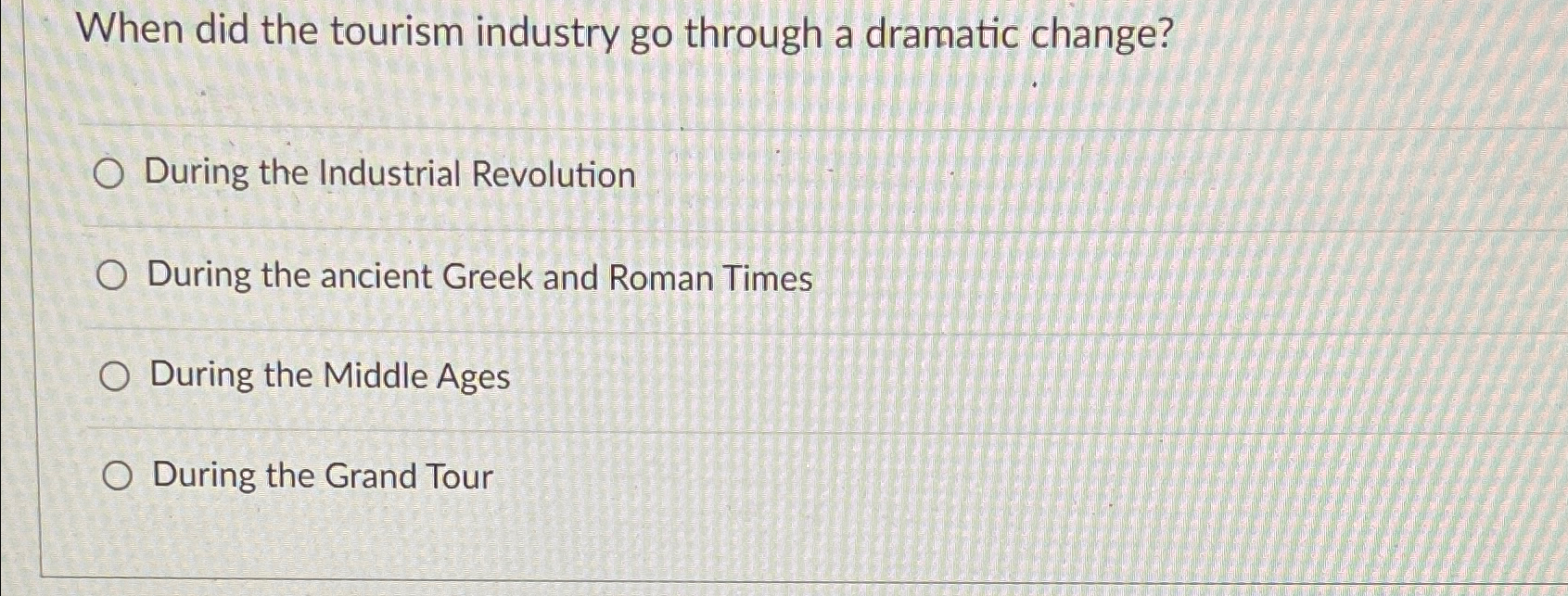  When did the tourism industry go through a dramatic change? During