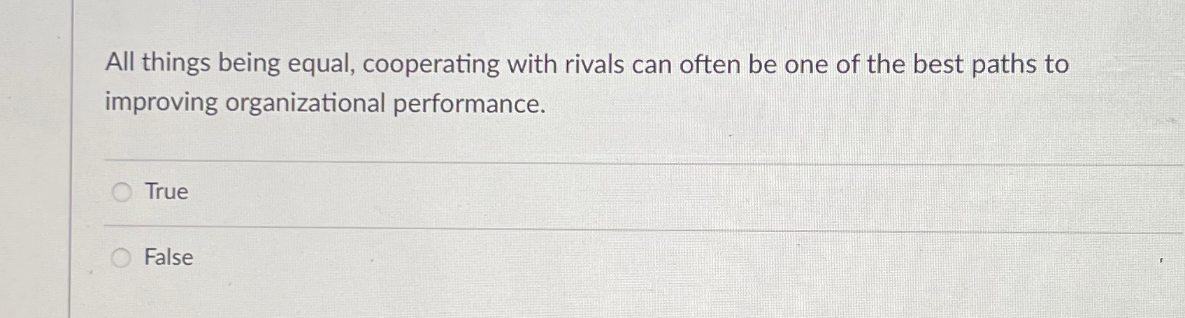 All things being equal, cooperating with rivals can often be one