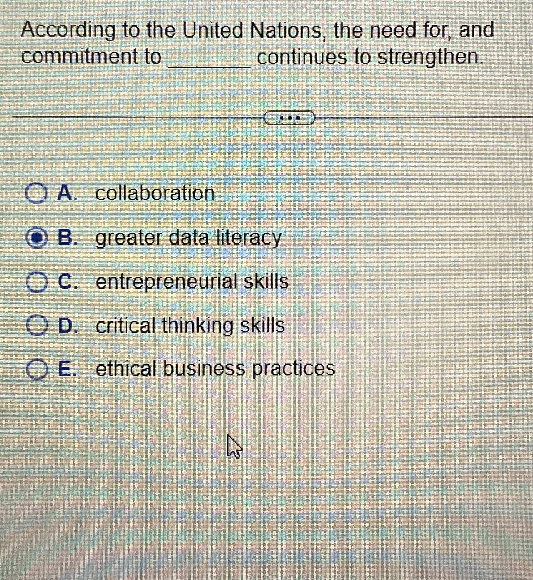  According to the United Nations, the need for, and commitment to