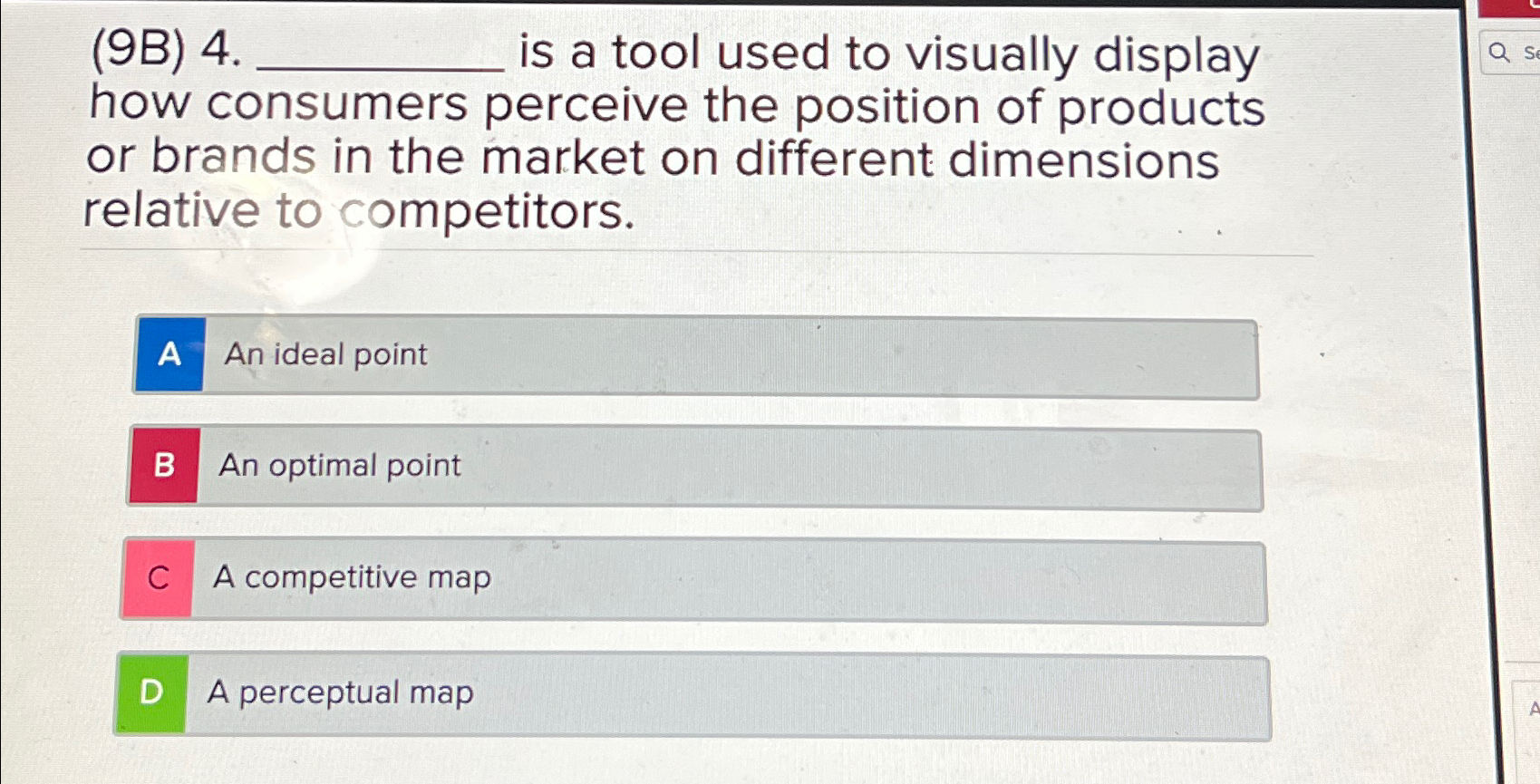  (9B)4. is a tool used to visually display how consumers perceive