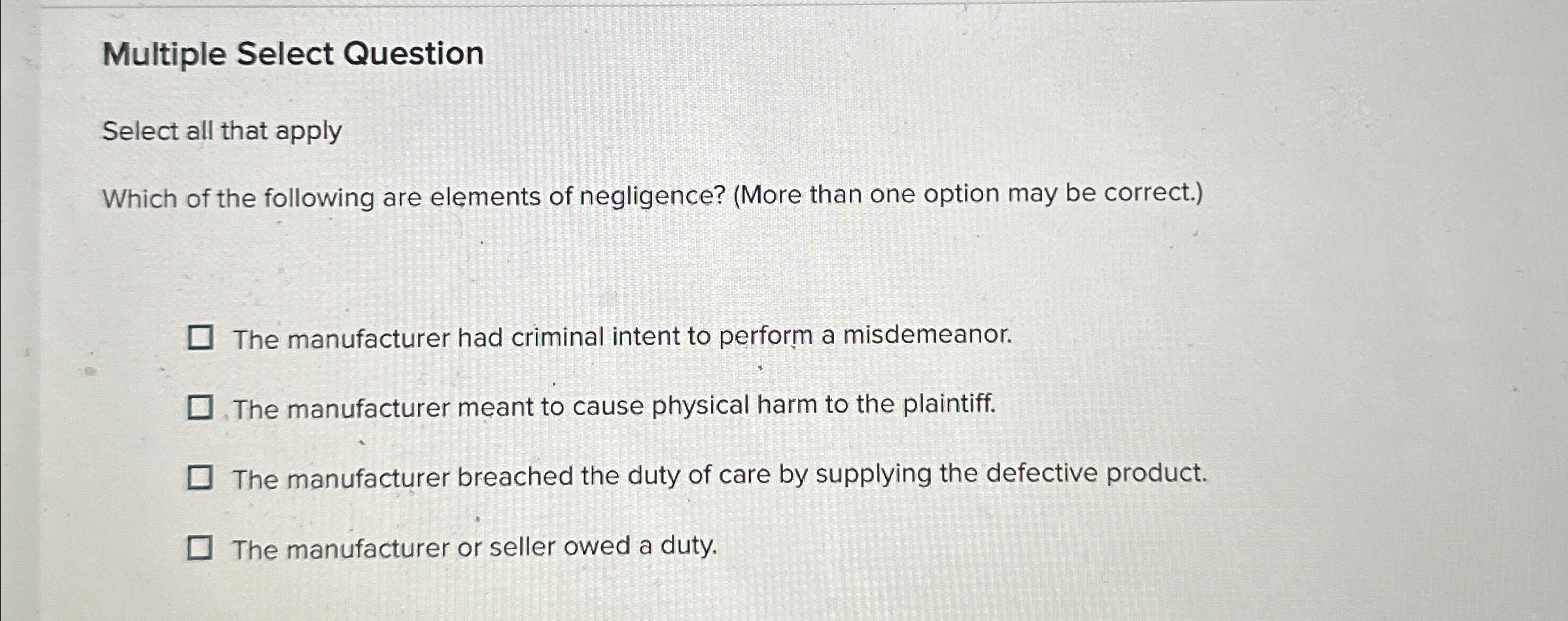  Multiple Select Question Select all that apply Which of the following