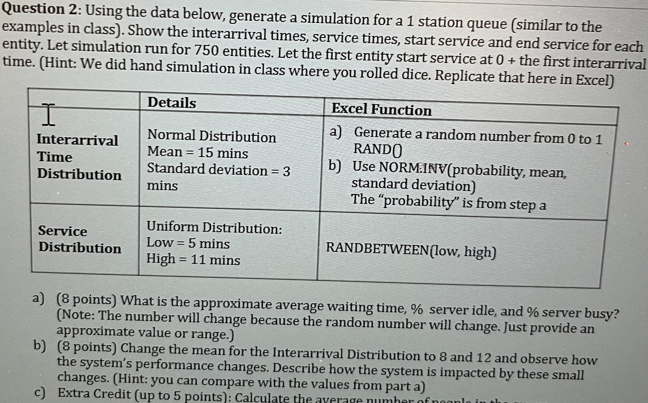  help solve (a,b,c) using excel, pls show all work so i