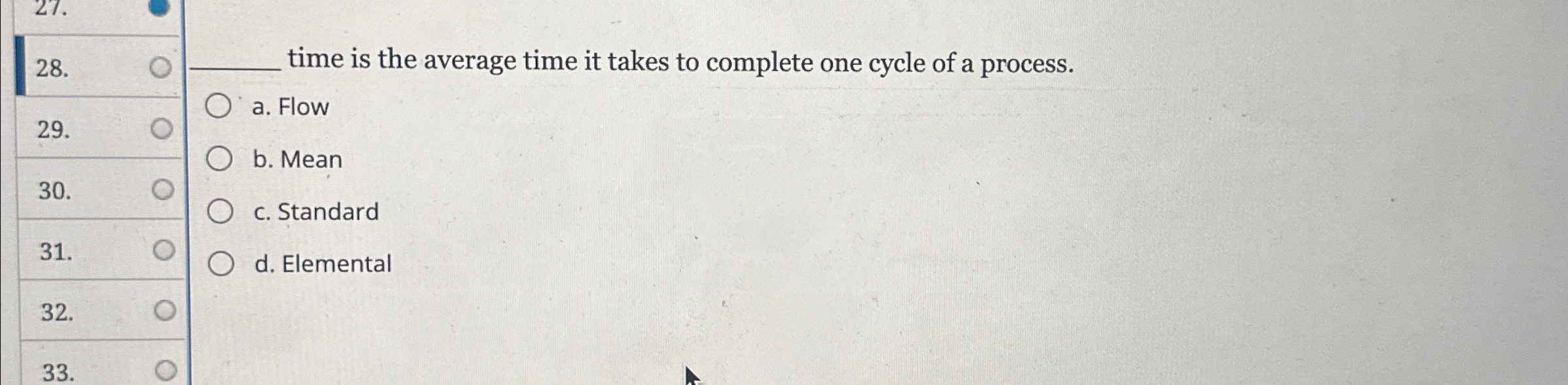  q, time is the average time it takes to complete one