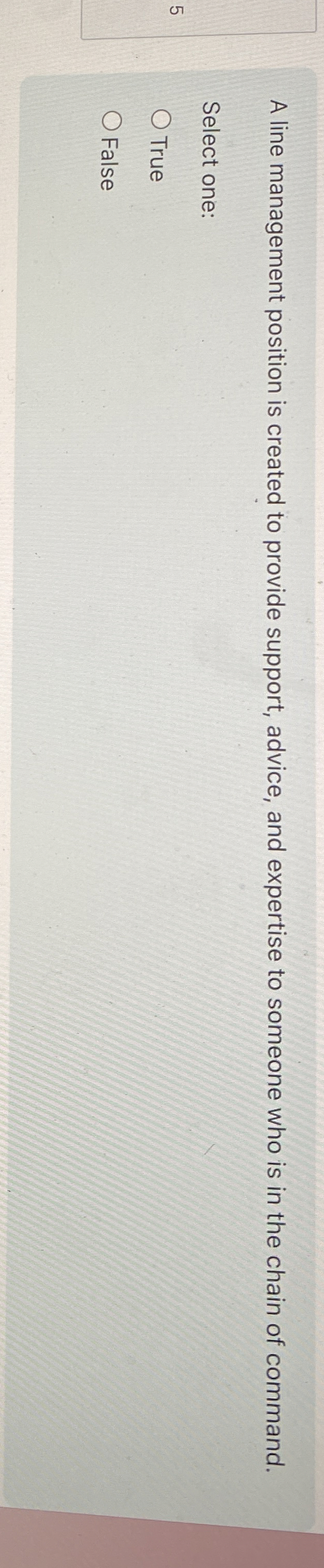  A line management position is created to provide support, advice, and