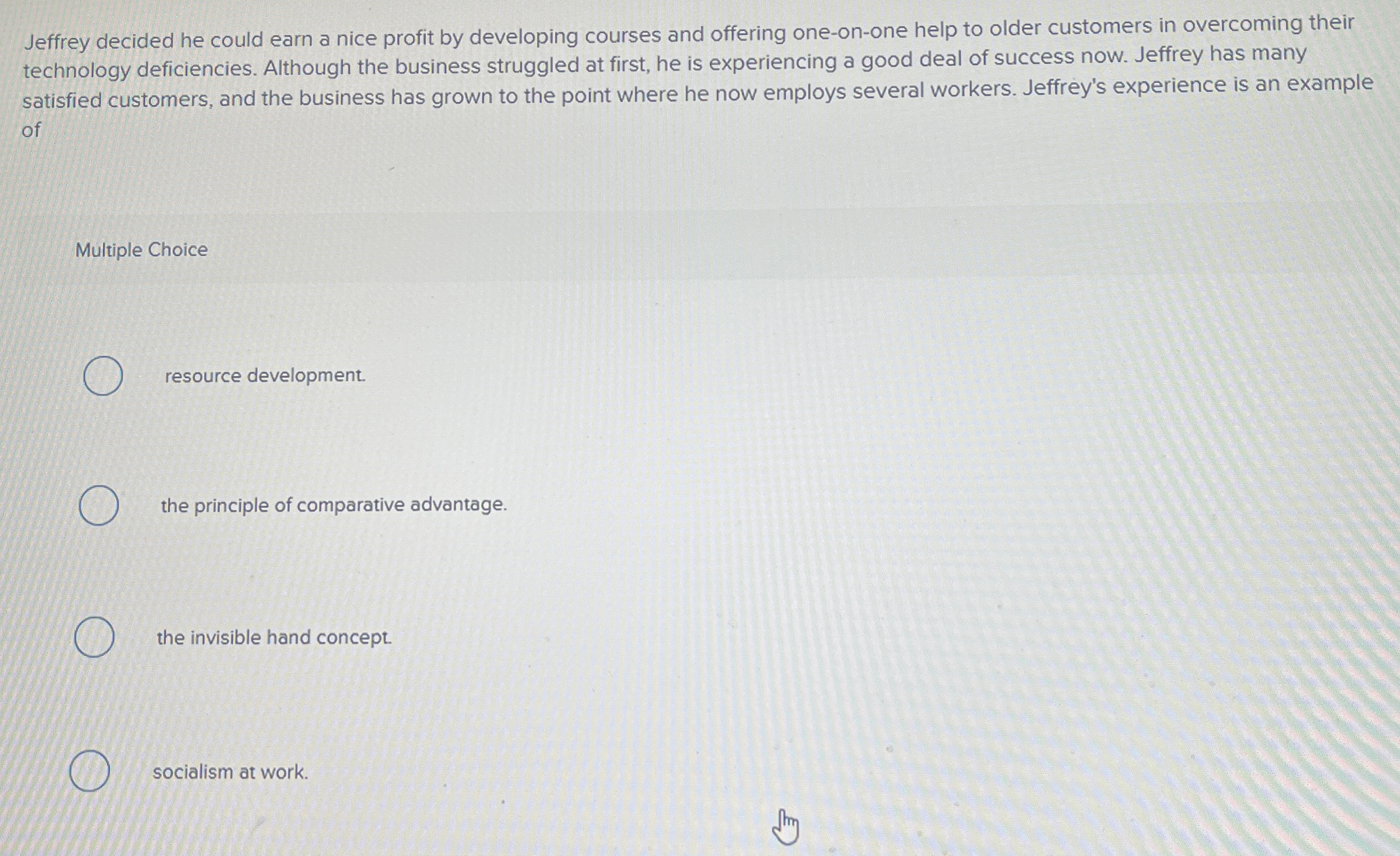  Jeffrey decided he could earn a nice profit by developing courses