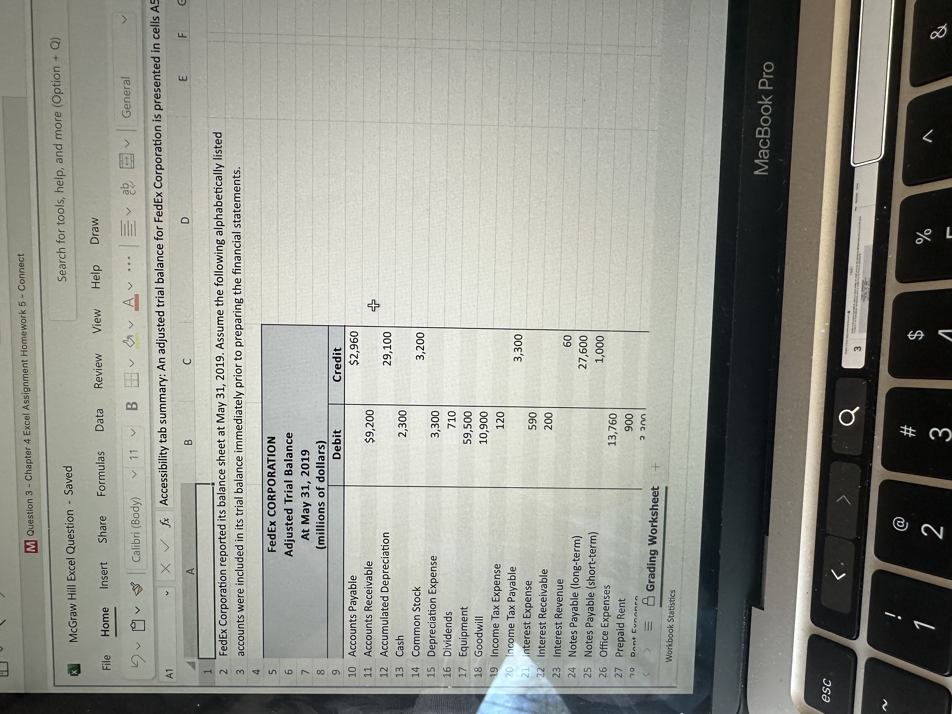 ... Ev ab ] General X V fx Accessibility tab summary: An
