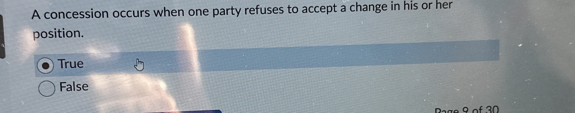  A concession occurs when one party refuses to accept a change