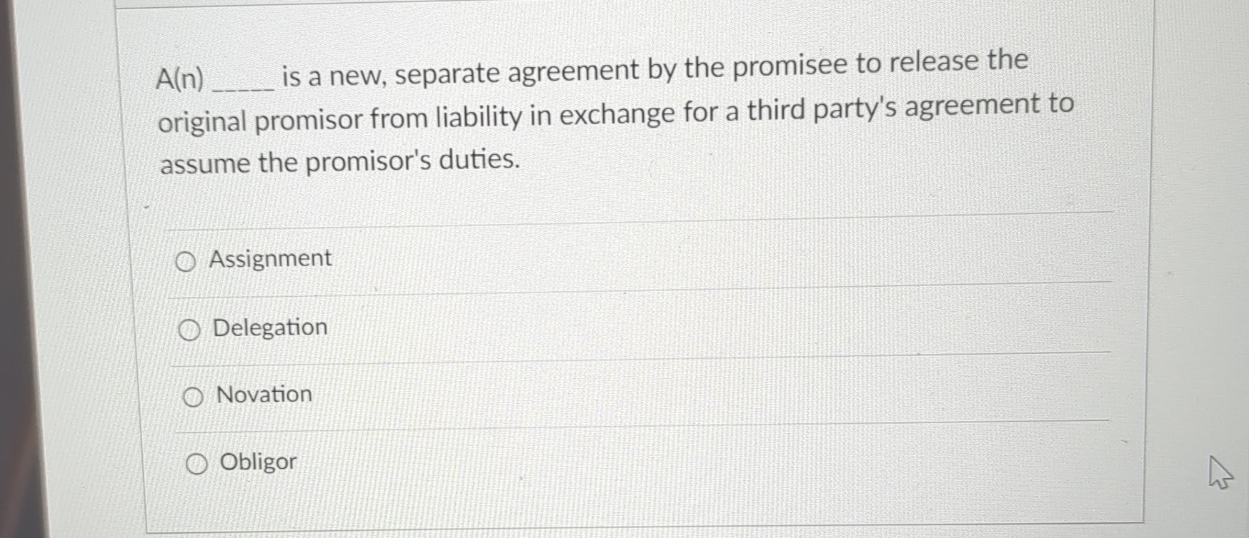  A(n) is a new, separate agreement by the promisee to release