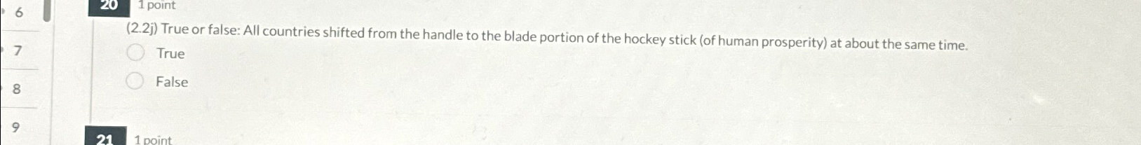  (2.2j) True or false: All countries shifted from the handle to