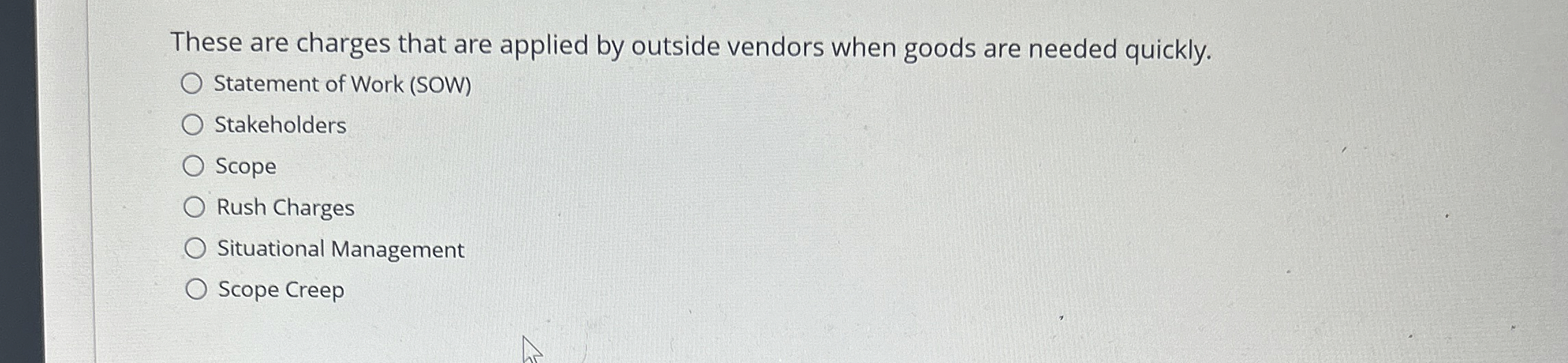  These are charges that are applied by outside vendors when goods