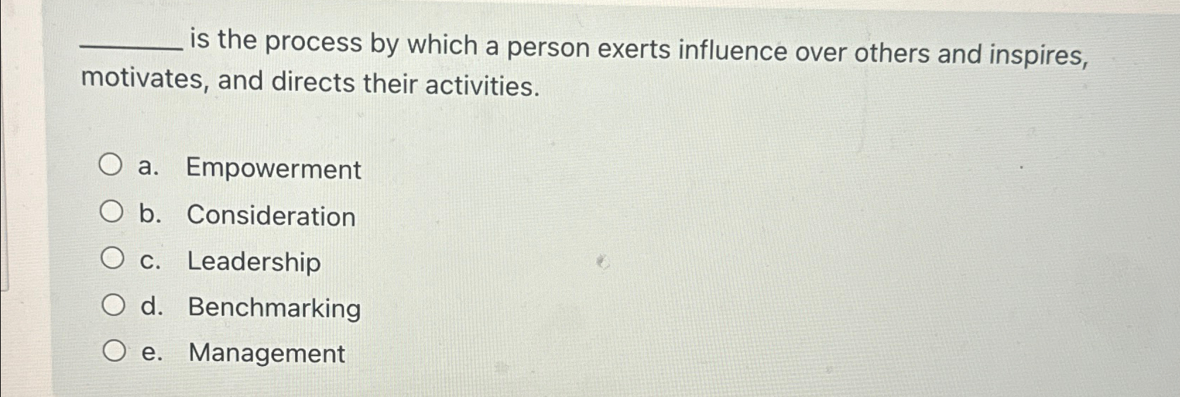  is the process by which a person exerts influence over others