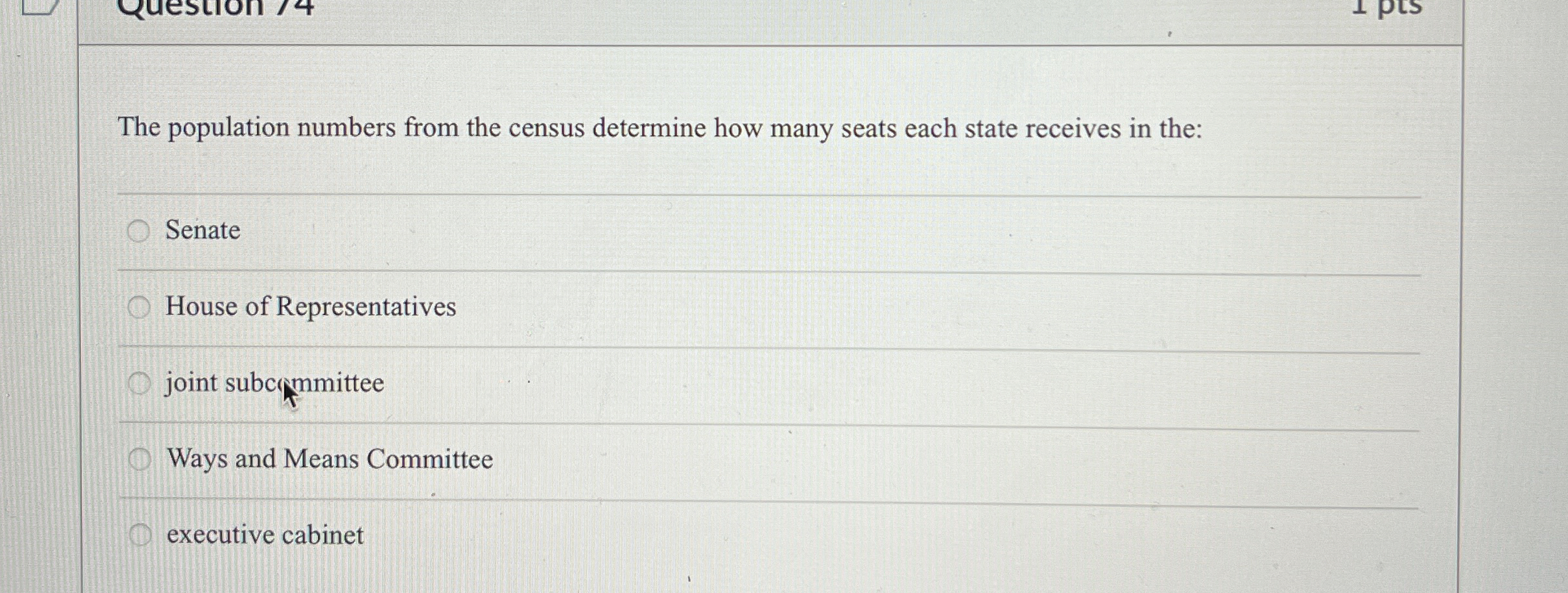  The population numbers from the census determine how many seats each