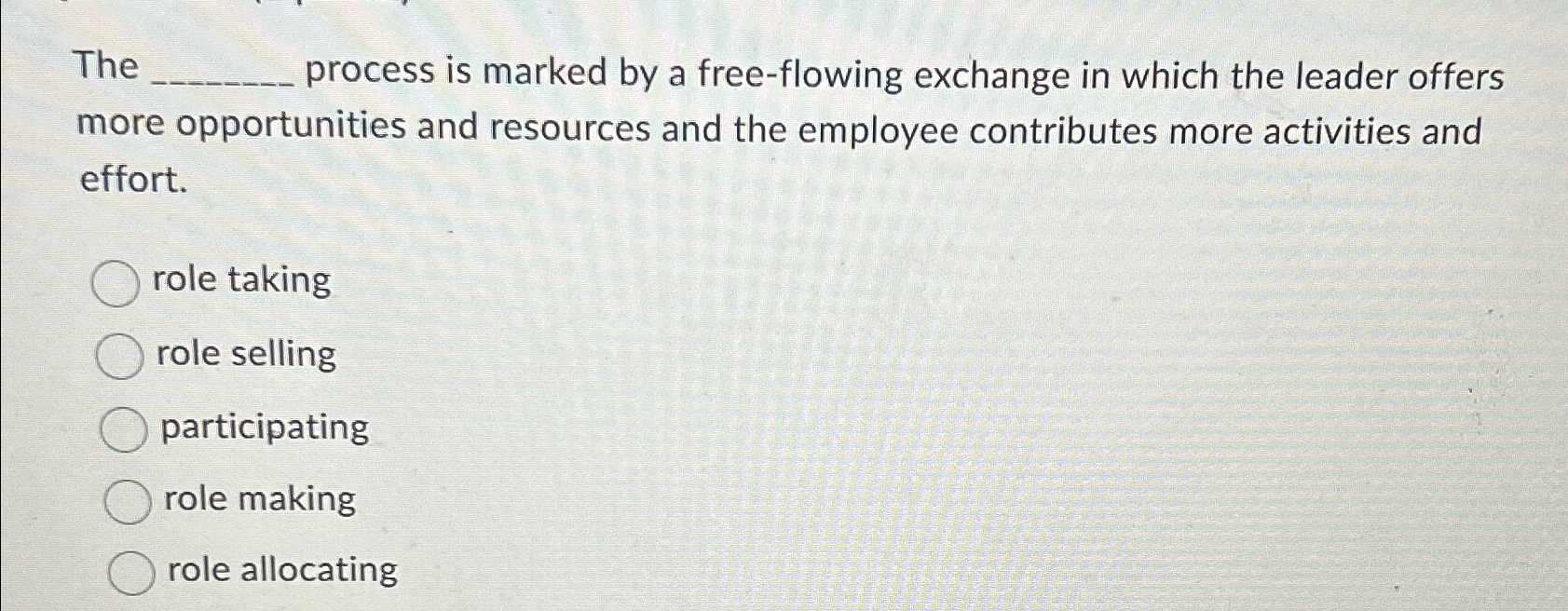  The q, process is marked by a free-flowing exchange in which