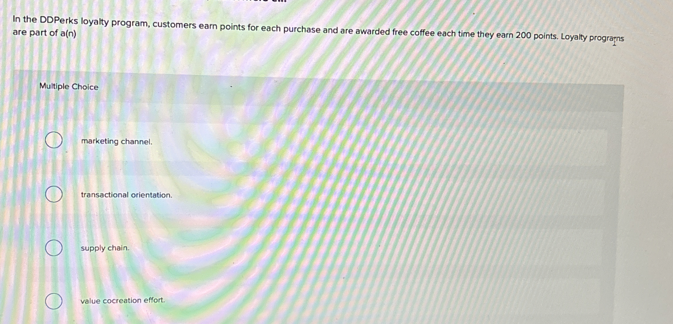  In the DDPerks loyalty program, customers earn points for each purchase