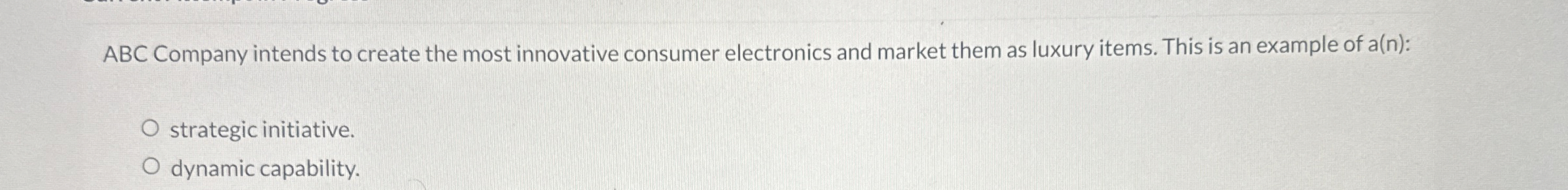  ABC Company intends to create the most innovative consumer electronics and