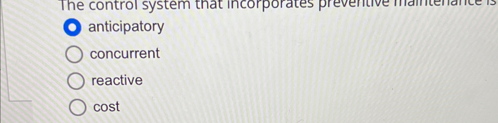  anticipatory concurrent reactive cost 