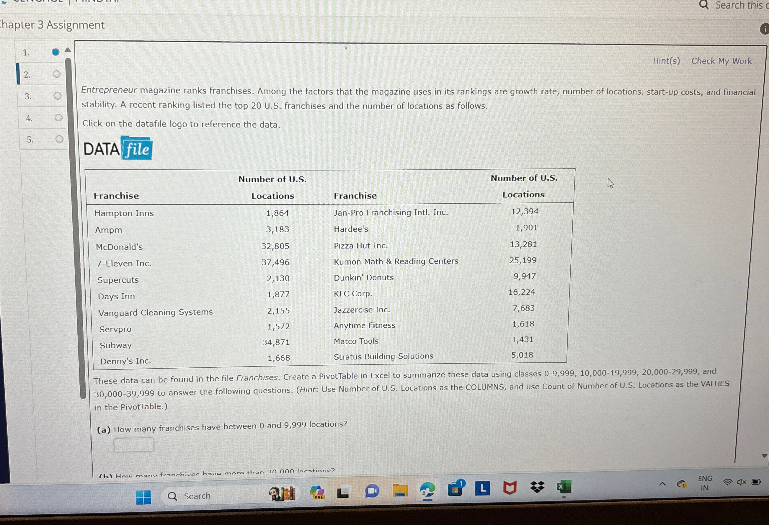  Search this hapter 3 Assignment 1. 2. 3. 4. 5. 5.