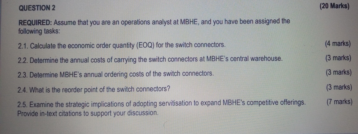  Based on the information provided below, answer questions 1 and 2