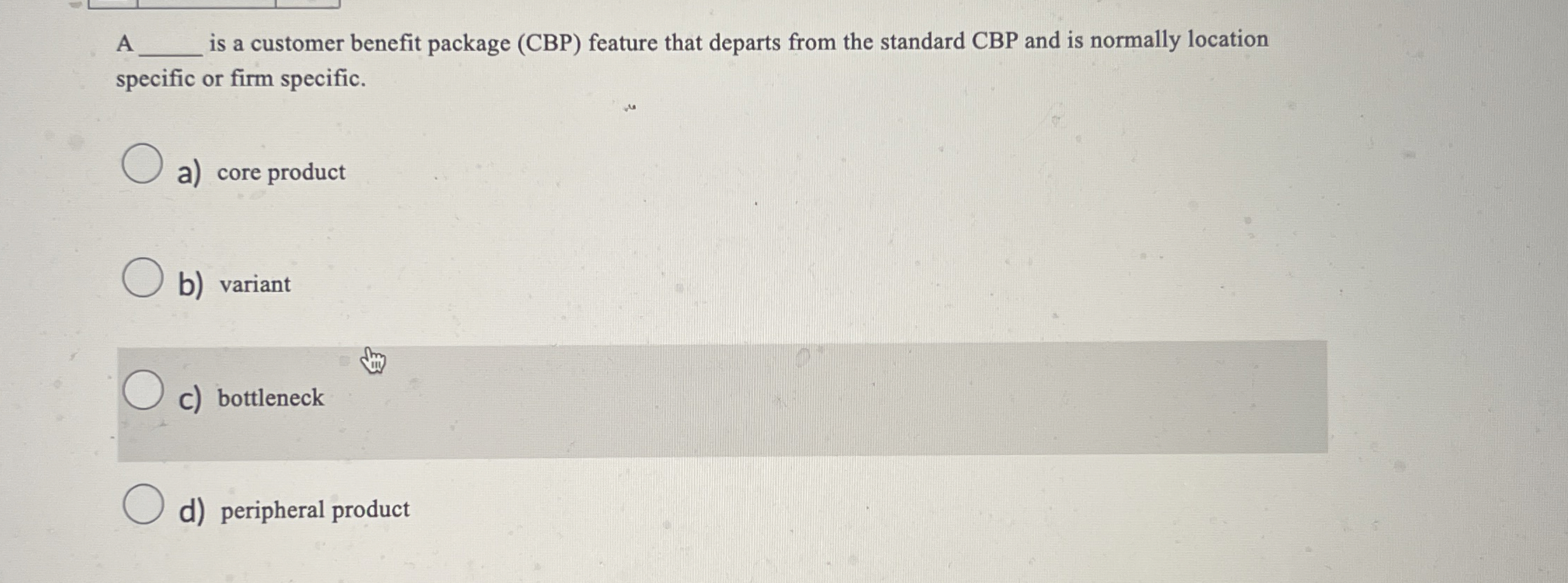  A q, is a customer benefit package (CBP) feature that departs