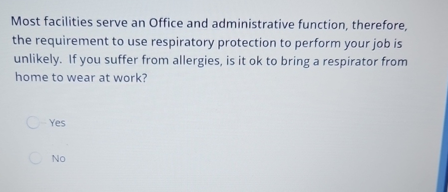  Most facilities serve an Office and administrative function, therefore, the requirement