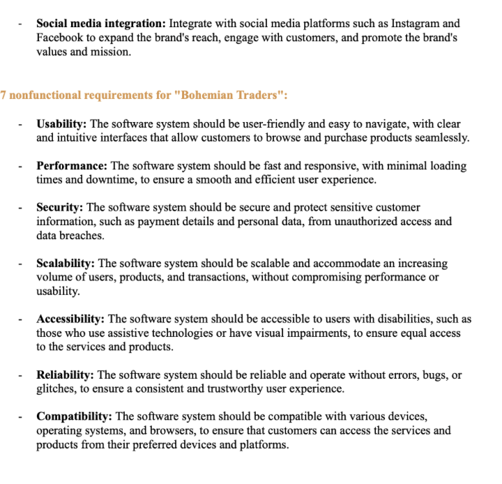 the Company: "Bohemian Traders" is a unique clothing store brand that offers