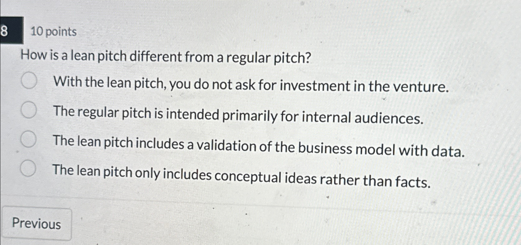  810 points How is a lean pitch different from a regular