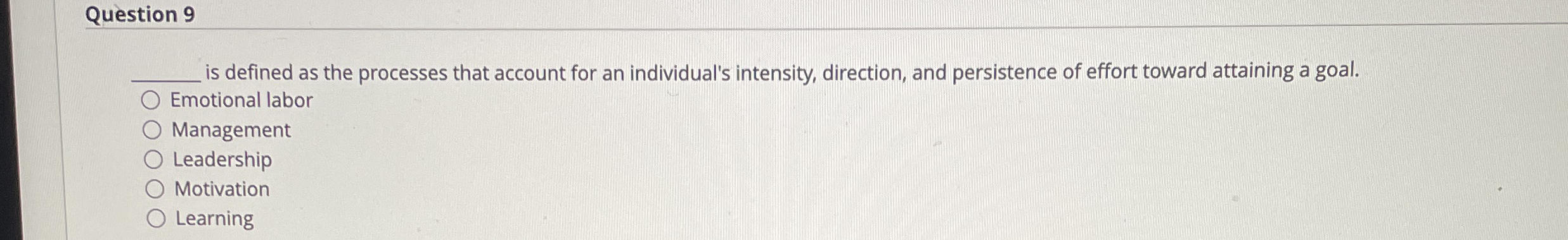  Question 9 q, is defined as the processes that account for
