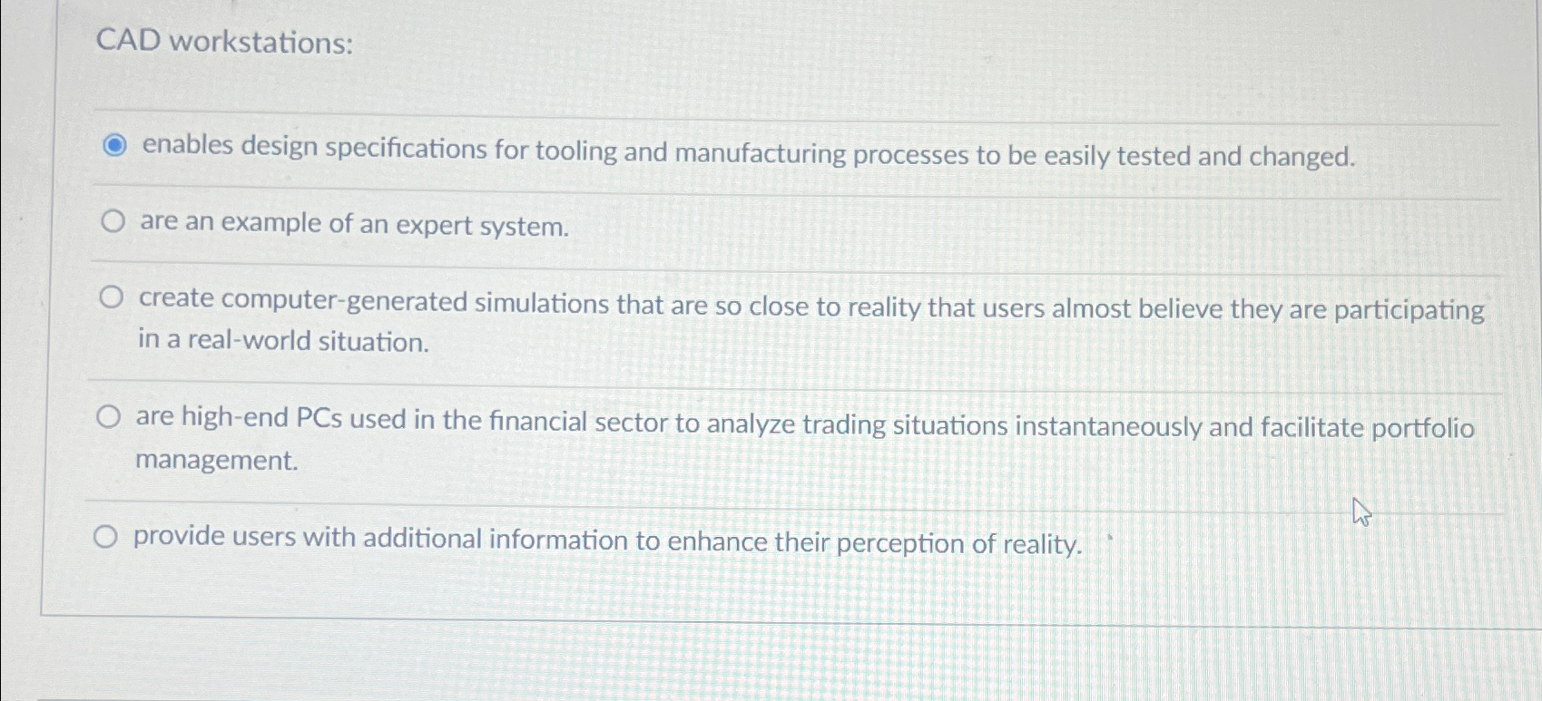  CAD workstations: enables design specifications for tooling and manufacturing processes to