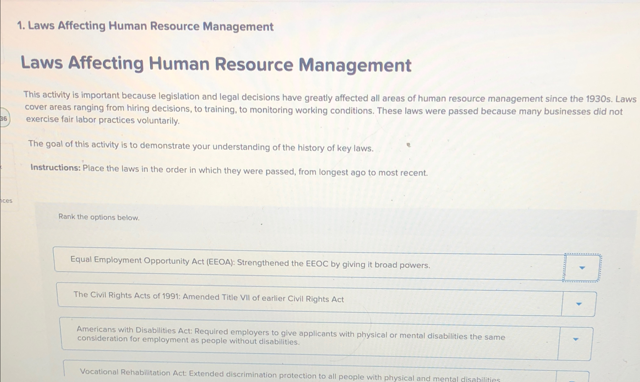  Laws Affecting Human Resource Management Laws Affecting Human Resource Management This