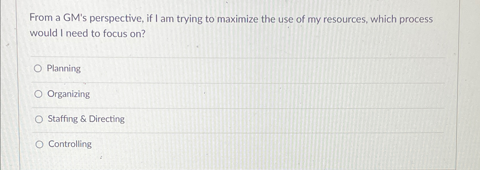  From a GM's perspective, if I am trying to maximize the