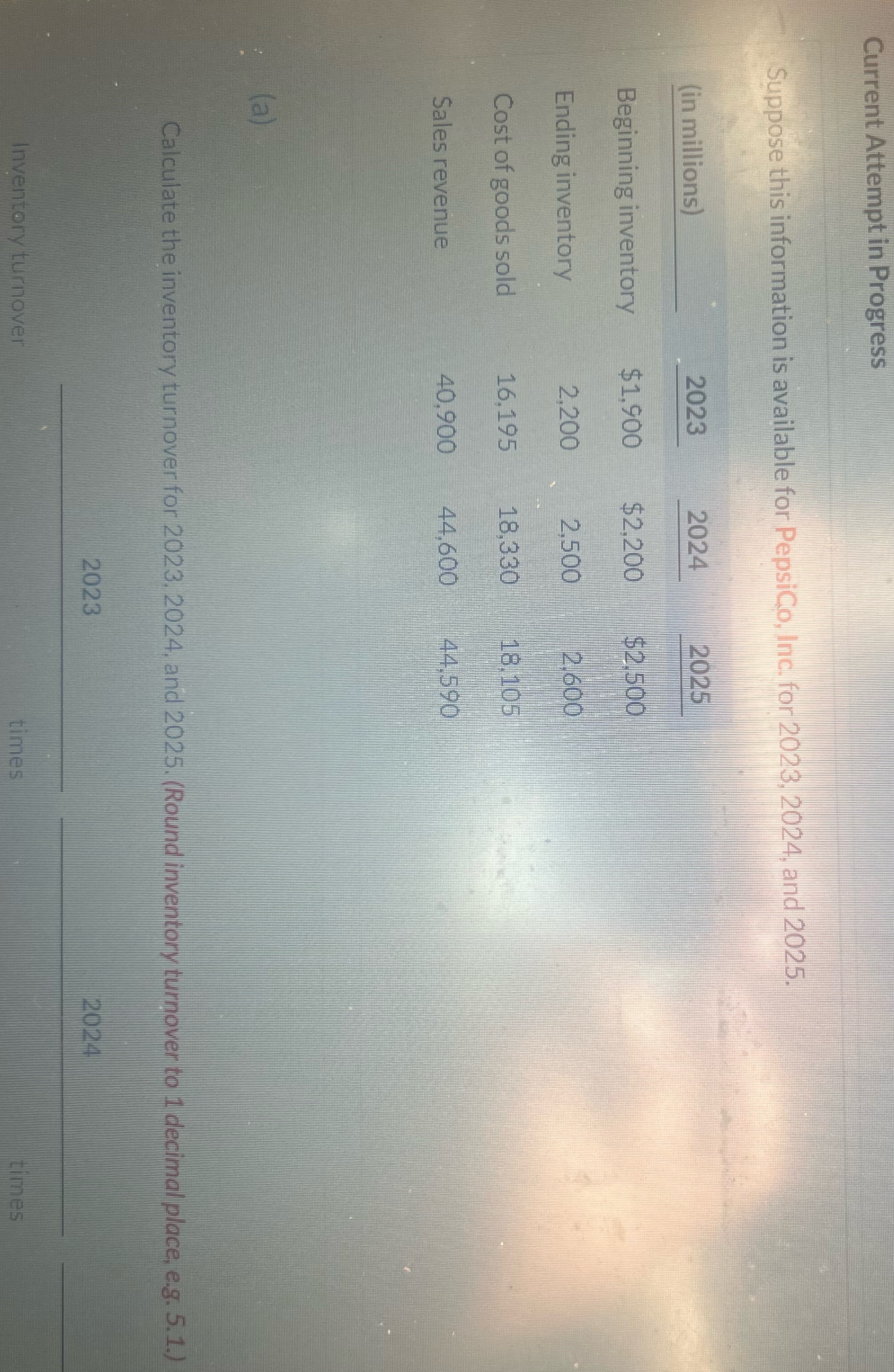 Aand 2025 it's cut off Current Attempt in Progress Suppose this information