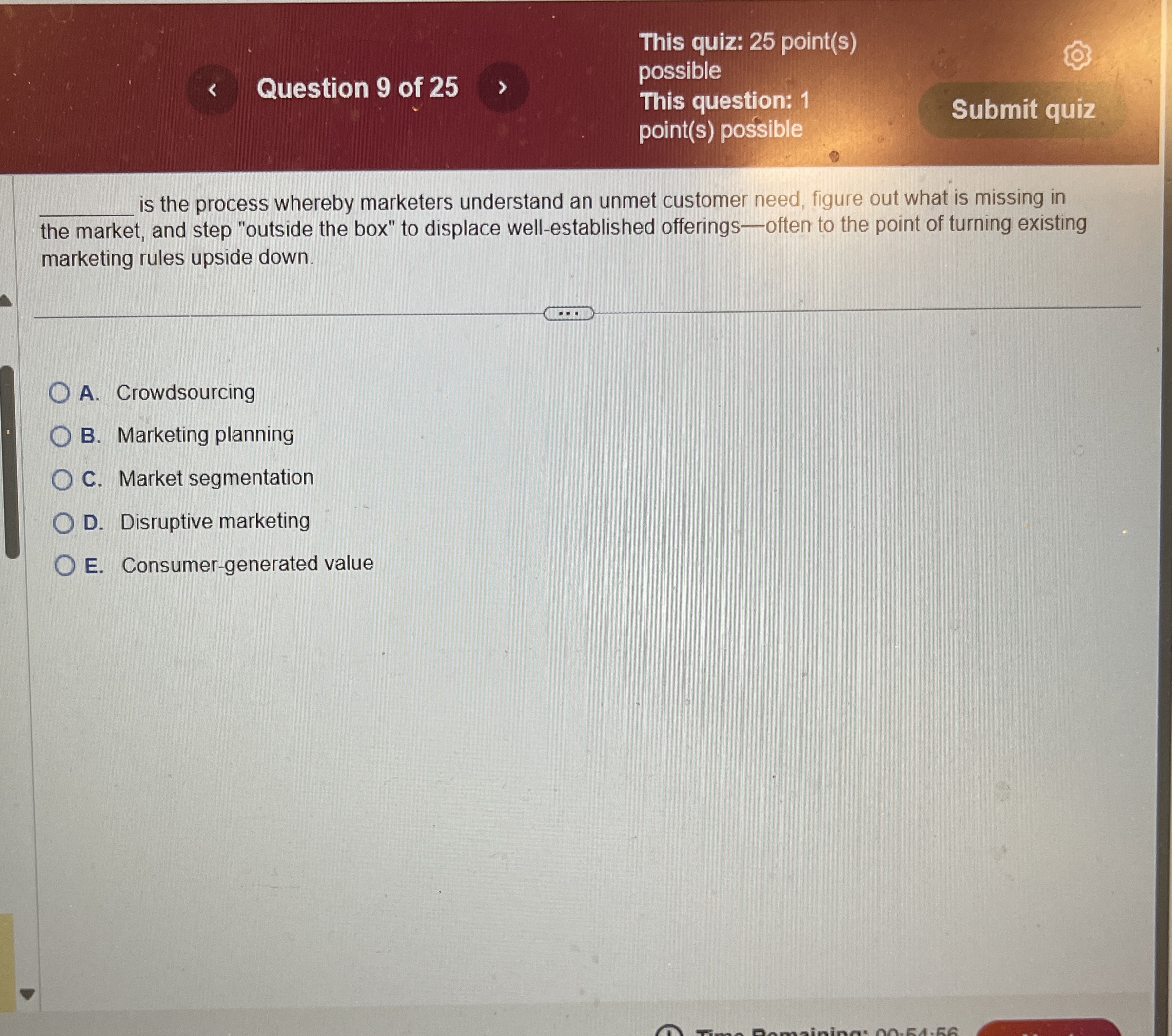  This quiz: 25 point(s) Question 9 of 25 possible This question: