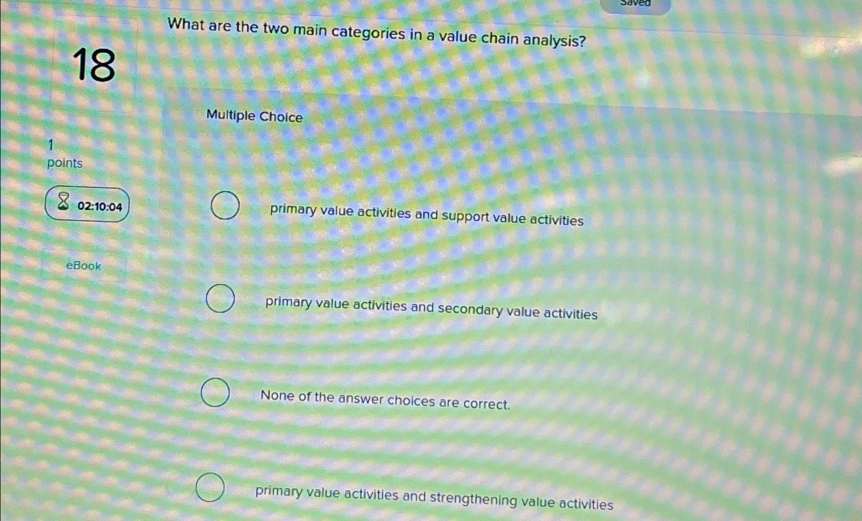  What are the two main categories in a value chain analysis?