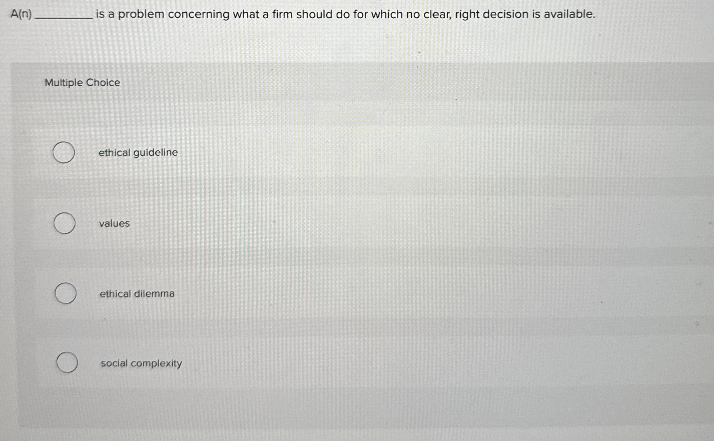  is a problem concerning what a firm should do for which