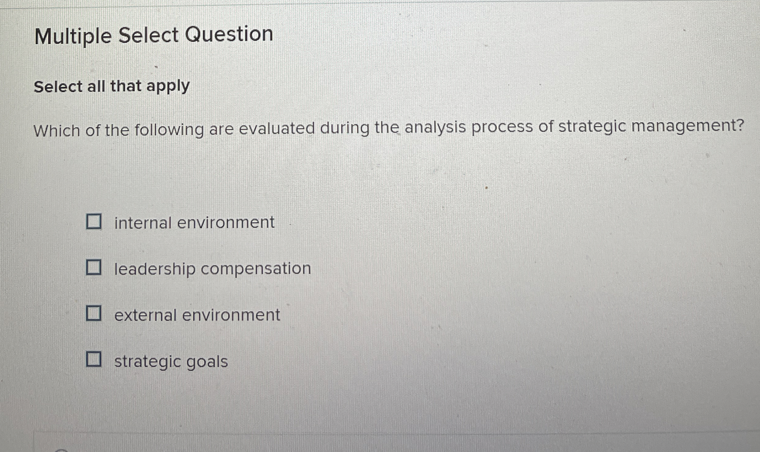  Multiple Select Question Select all that apply Which of the following