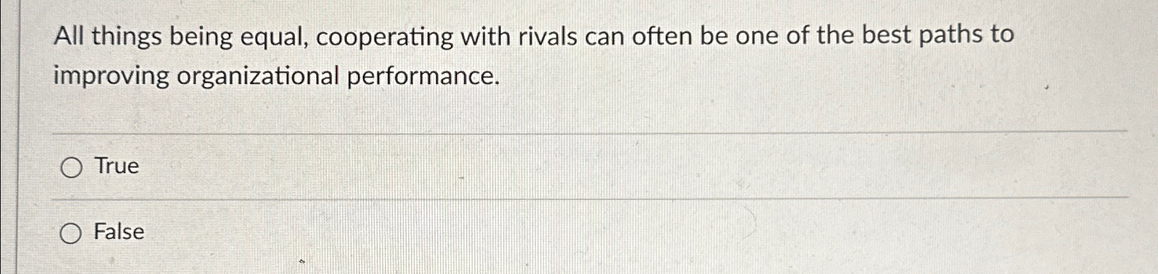  All things being equal, cooperating with rivals can often be one
