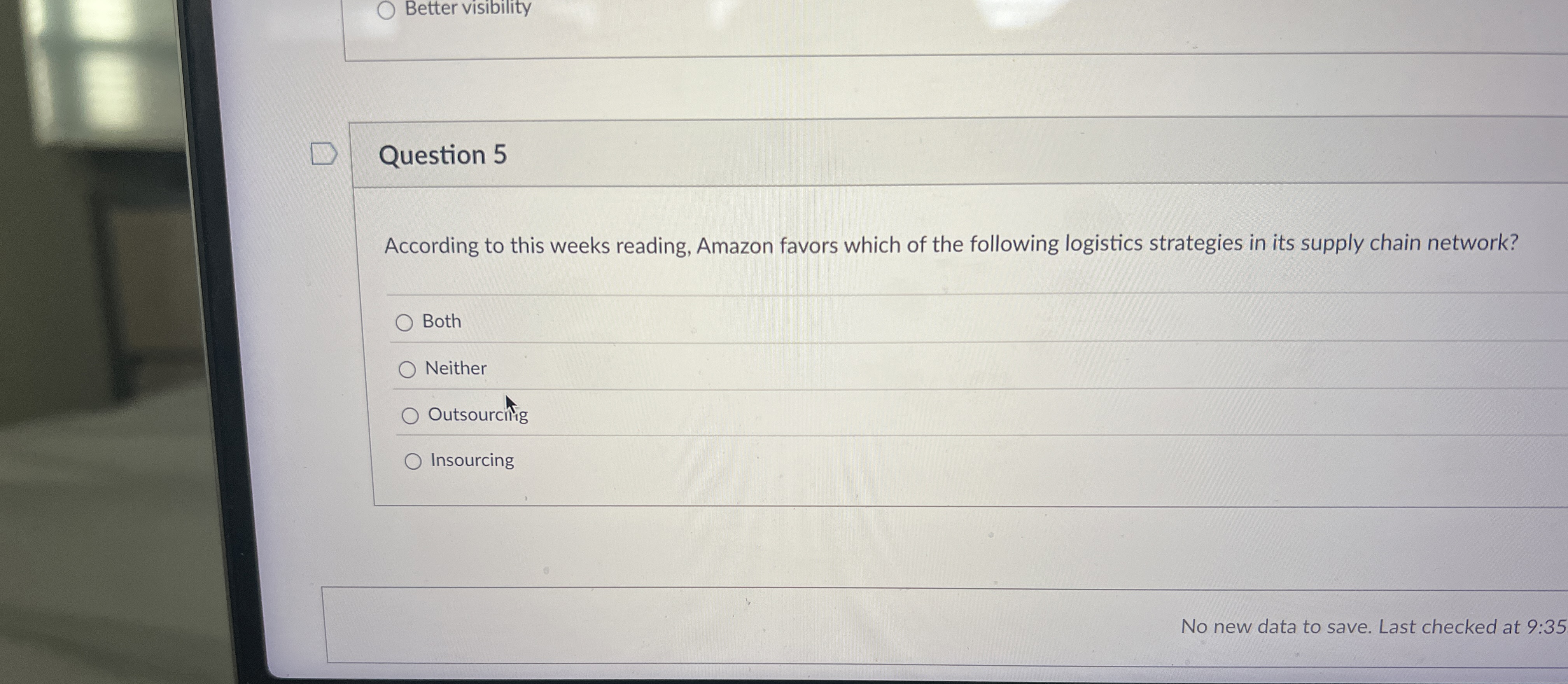  Better visibility Question 5 According to this weeks reading, Amazon favors