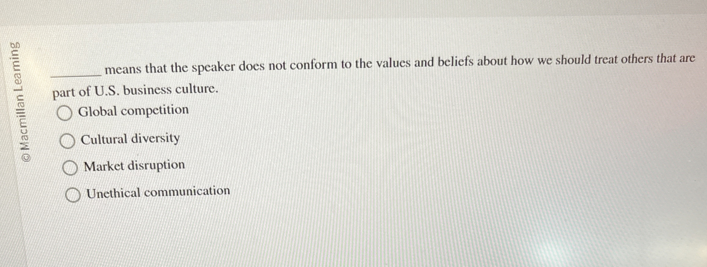  means that the speaker does not conform to the values and