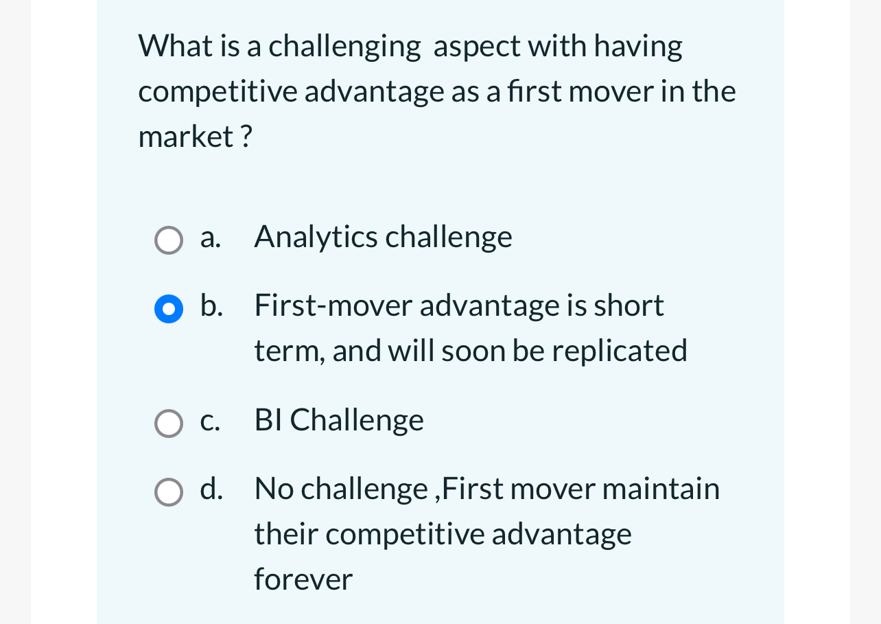  What is a challenging aspect with having competitive advantage as a