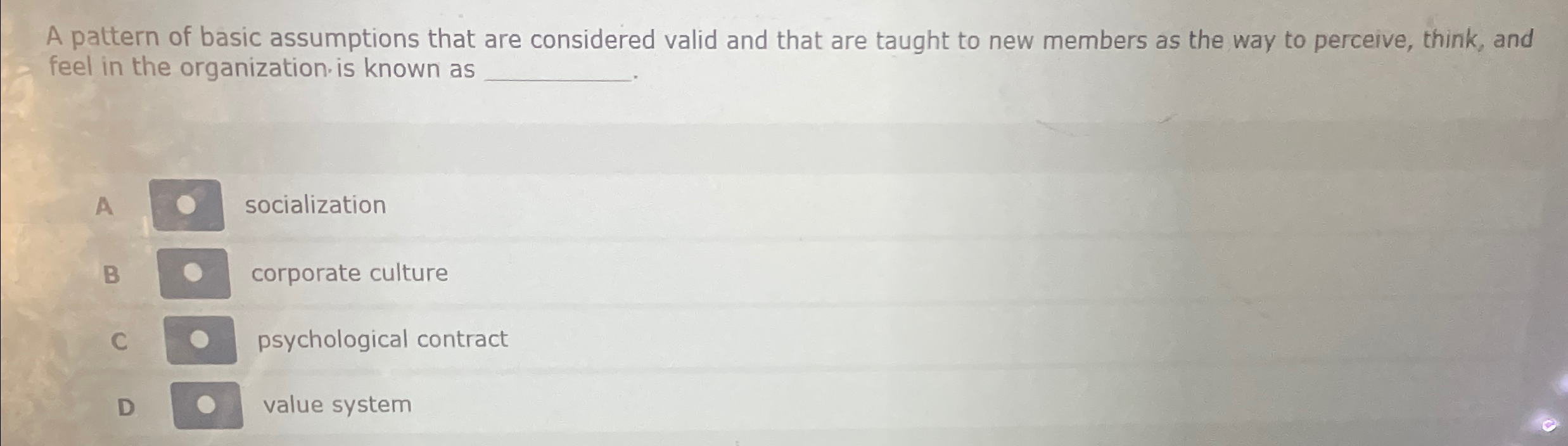  A pattern of basic assumptions that are considered valid and that
