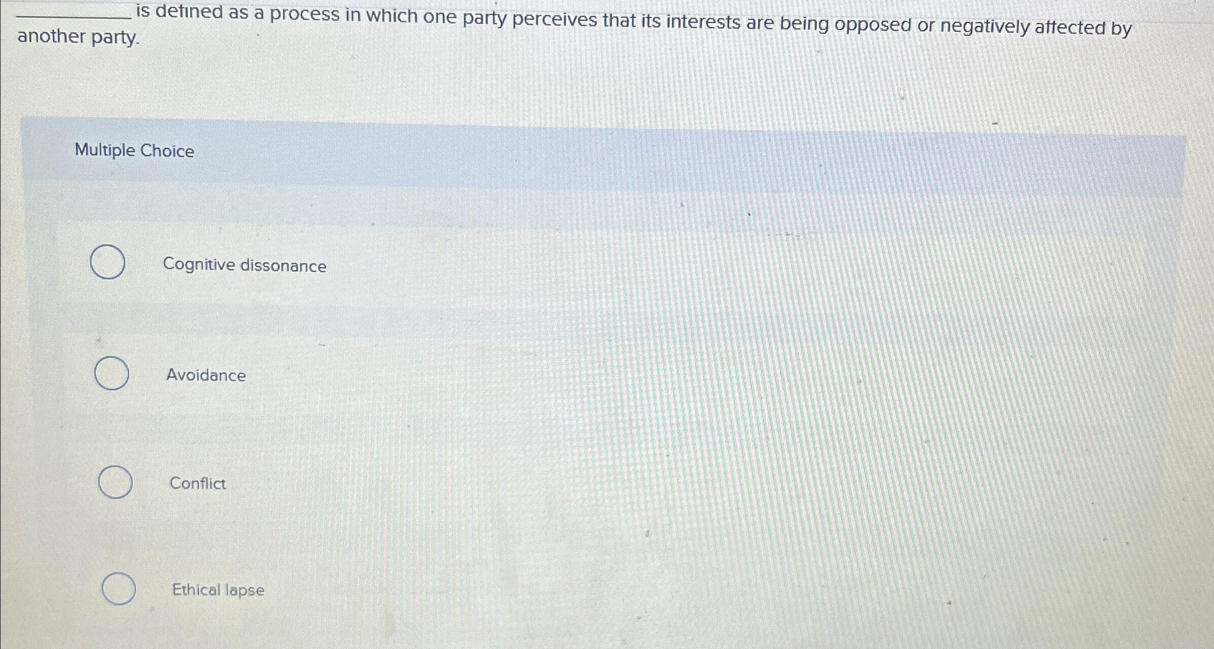  is detned as a process in which one party perceives that